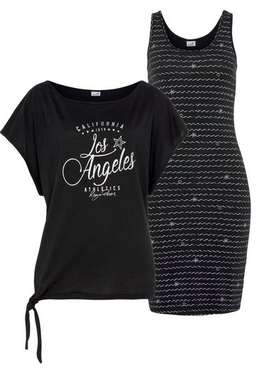 KANGAROOS Jerseykleid (2-tlg) im Set mit oversize Shirt zum Knoten mehr Online Outlet