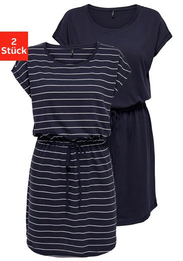 ONLY Shirtkleid ONLMAY LIFE S/S DRESS 2 PACK CS JRS (2er-Pack) flexibel taillierbar für individuelle Passform mehr Riesige Ersparnisse
