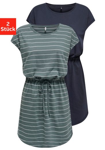 ONLY Shirtkleid ONLMAY LIFE S/S DRESS 2 PACK CS JRS (2er-Pack) flexibel taillierbar für individuelle Passform mehr Riesige Ersparnisse