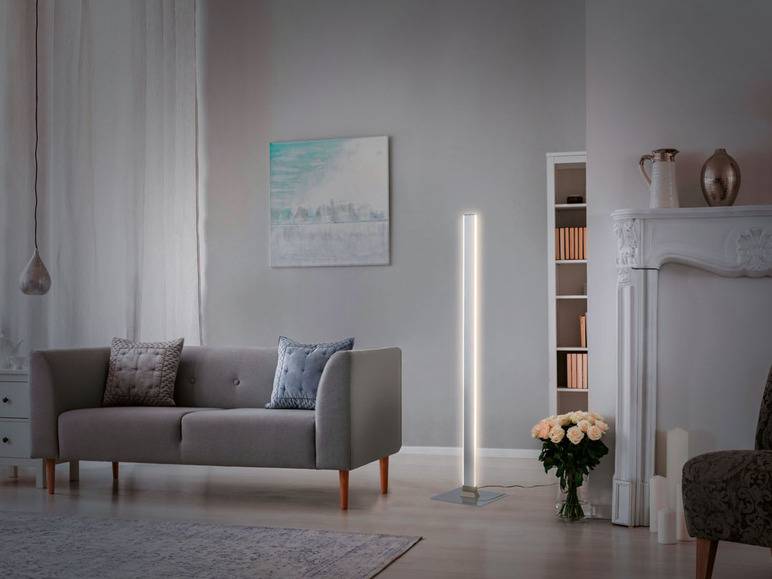 LIVARNO home LED-Stehleuchte in Mattnickel-Optik Verkauf