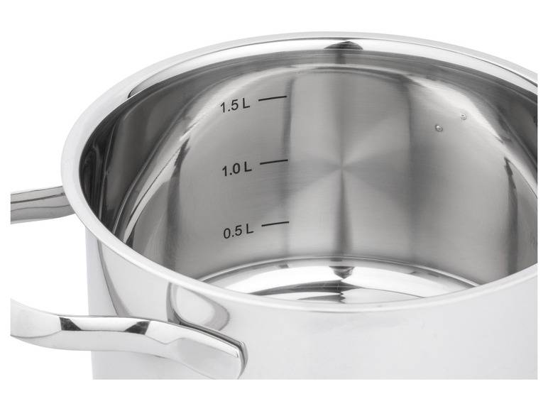 ERNESTO® Edelstahl-Topf, mit Deckel, Ø 16 cm Große Rabatte