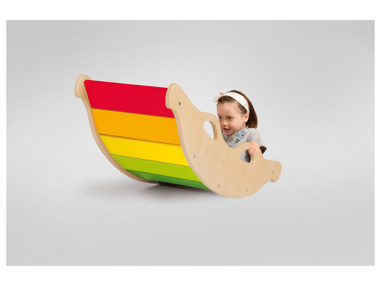 Playtive Holz Balancewippe, in Regenbogenfarben Riesige Rabatte