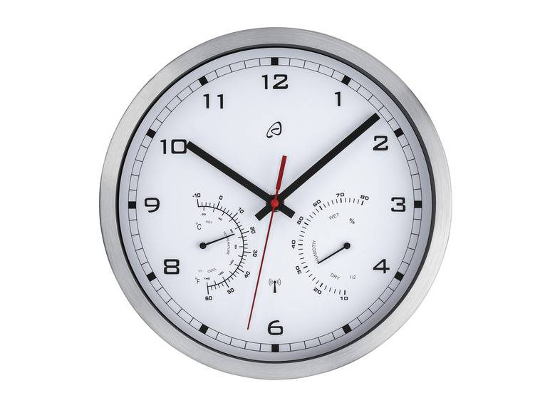 AURIOL® Funkwanduhr, mit Thermometer und Hygrometer Weihnachtsangebot