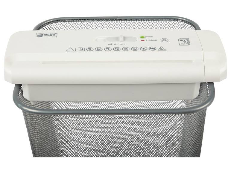 UNITED OFFICE® Aktenvernichter-Papierkorbaufsatz, 6 Blatt A4, mit ausziehbarem Teleskoparm Super Sparpreis