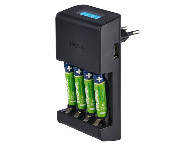TRONIC® Akku Ladegerät mit LCD Ladeanzeige Kostenlose Rückgabe