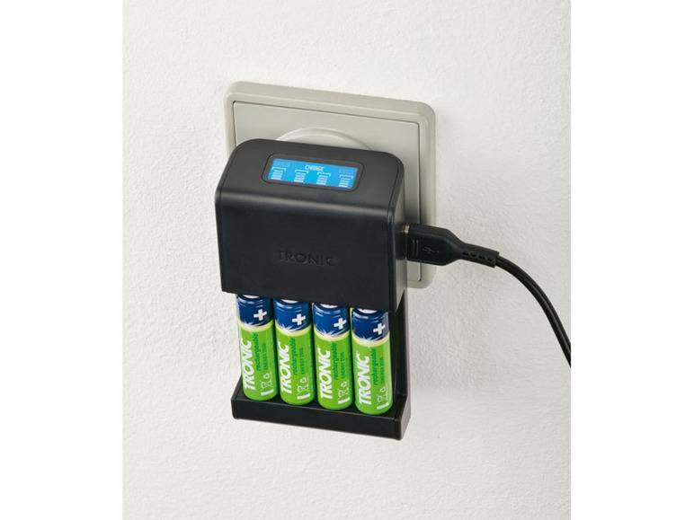 TRONIC® Akku Ladegerät mit LCD Ladeanzeige Kostenlose Rückgabe