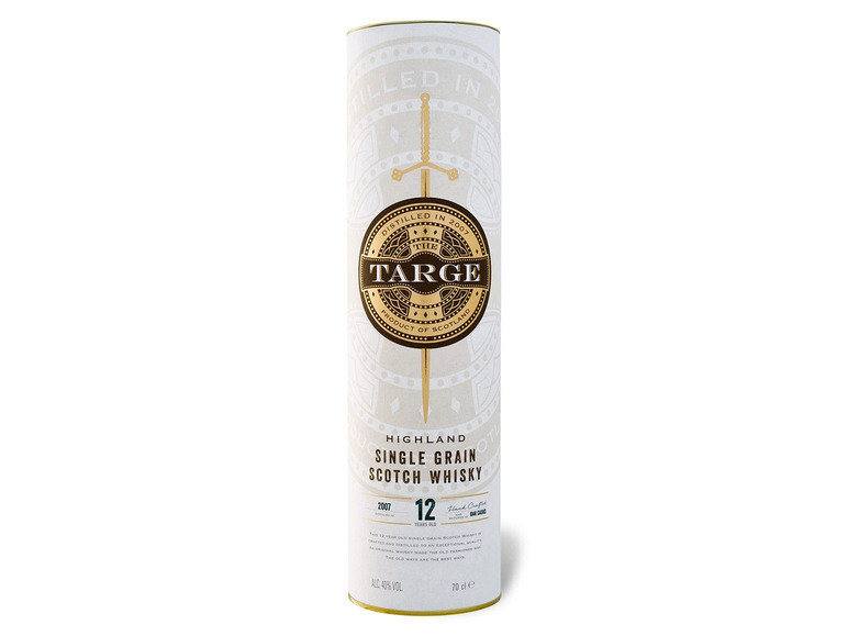 The Targe Highland Single Grain Scotch Whisky 12 Jahre mit Geschenkbox 40% Vol Großer Ausverkauf