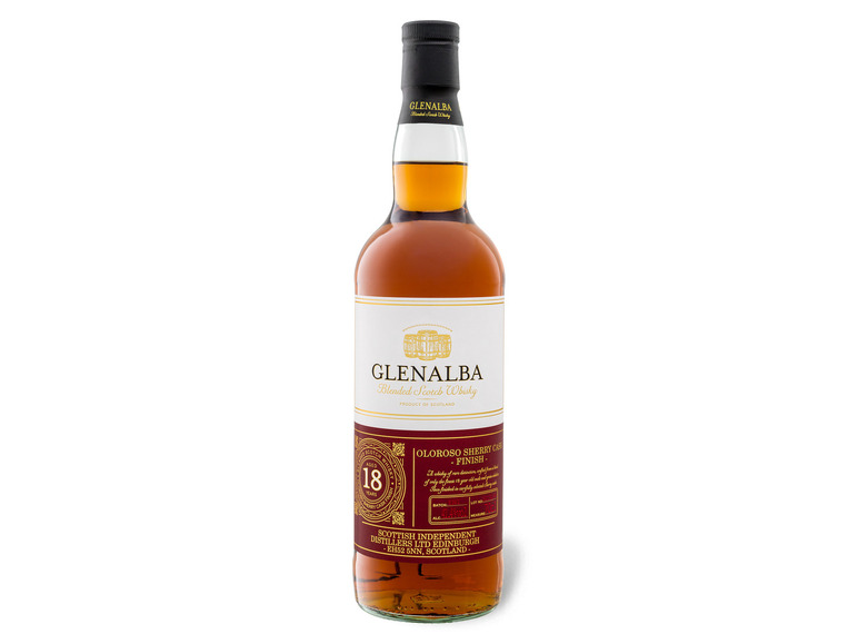 Glenalba Blended Scotch Whisky 18 Jahre Sherry Cask Finish mit Geschenkbox 41,4% Vol Osterangebot