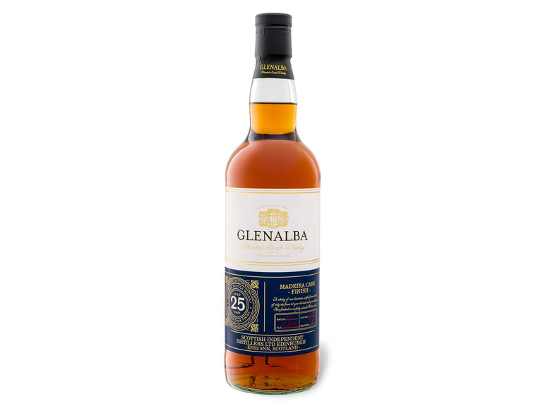 Glenalba Blended Scotch Whisky 25 Jahre Madeira Cask Finish mit Geschenkbox 41,4% Vol Heißer Verkauf