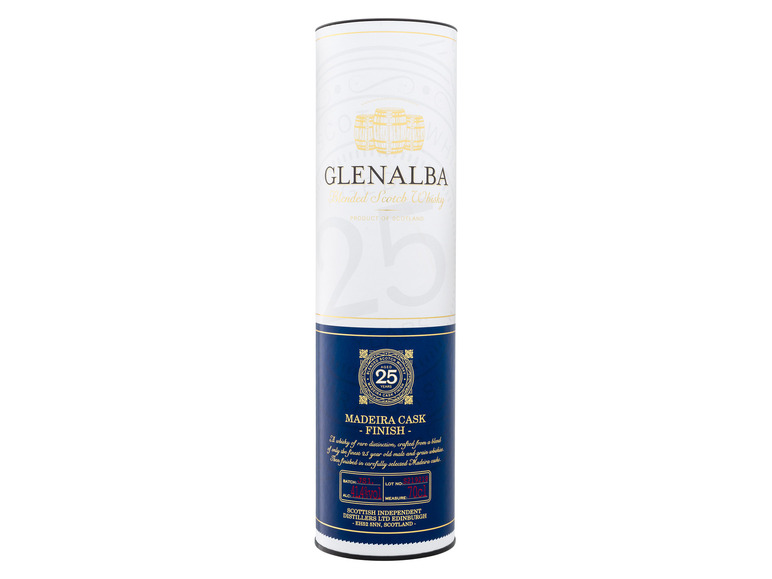 Glenalba Blended Scotch Whisky 25 Jahre Madeira Cask Finish mit Geschenkbox 41,4% Vol Heißer Verkauf