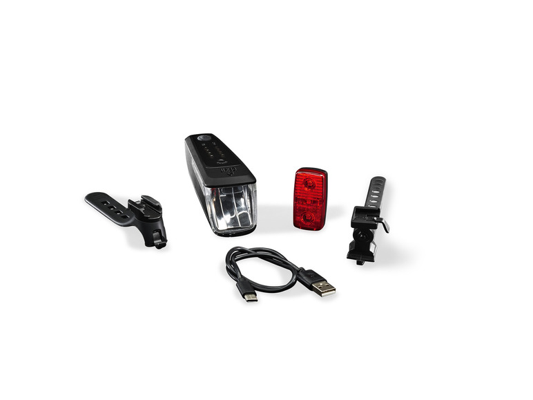 CRIVIT LED-Fahrradleuchten-Set mit Notbremsfunktion Outlet