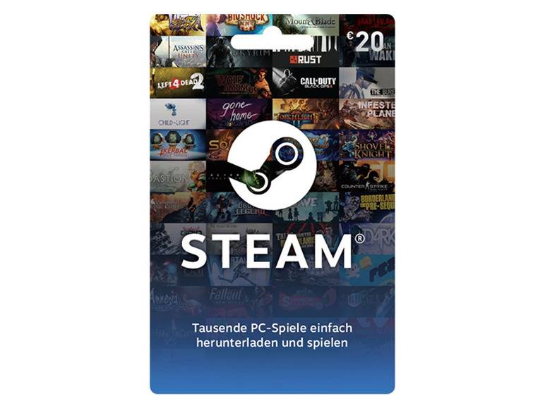 Steam Wallet Card über 20€ Bis zu 60% Rabatt