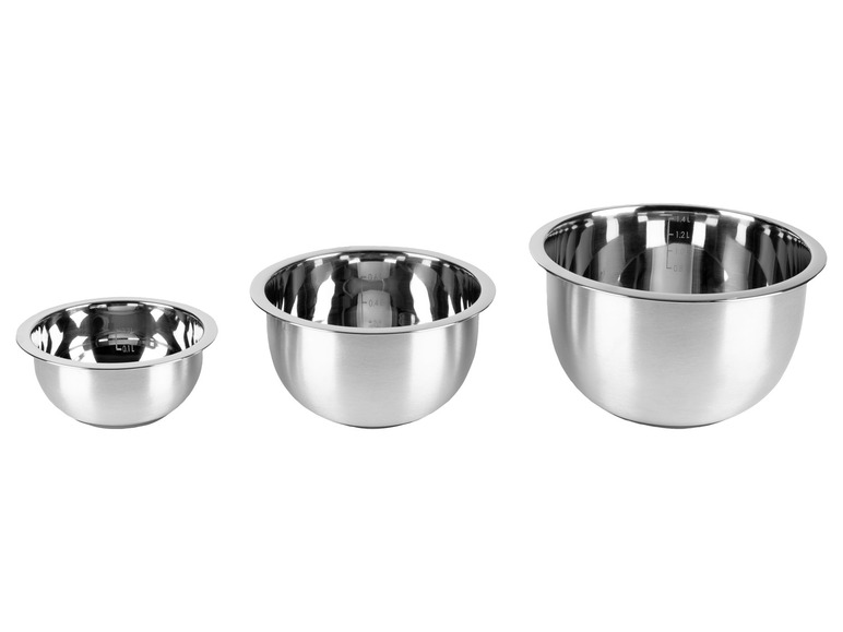 LIVARNO home Edelstahl-Rührschüssel-Set, 5- / 3-teilig Nur für heute