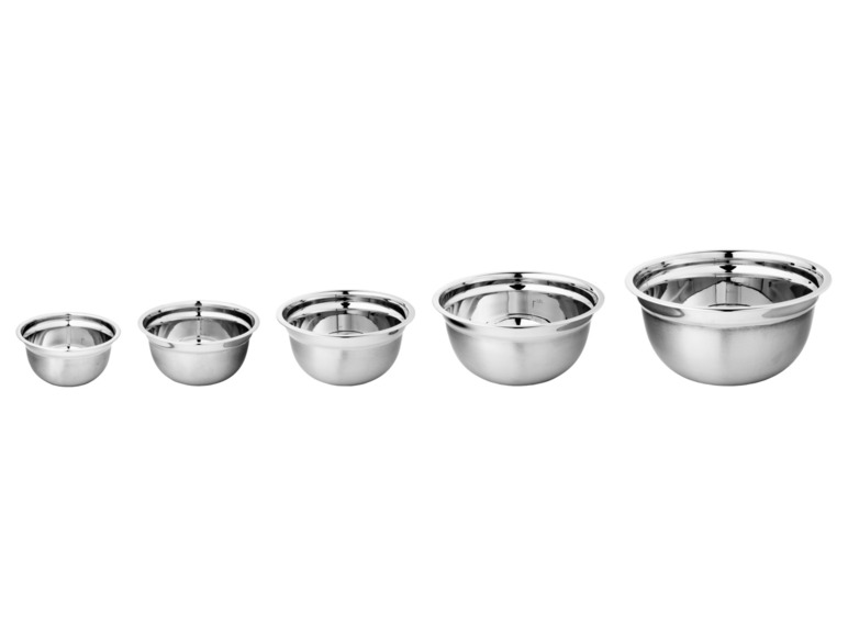LIVARNO home Edelstahl-Rührschüssel-Set, 5- / 3-teilig Nur für heute