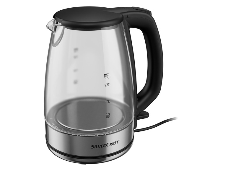 SILVERCREST® KITCHEN TOOLS Glas-Wasserkocher »SWGF 3000 C2«, mit LED-Farbwechsel, 1,7 l Nur noch ein Tag übrig