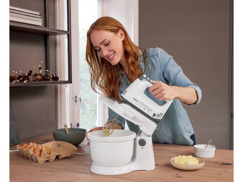 SILVERCREST® KITCHEN TOOLS Handmixer SHMS 300 C2 mit Schüssel und Spritzschutz Fabrikladen