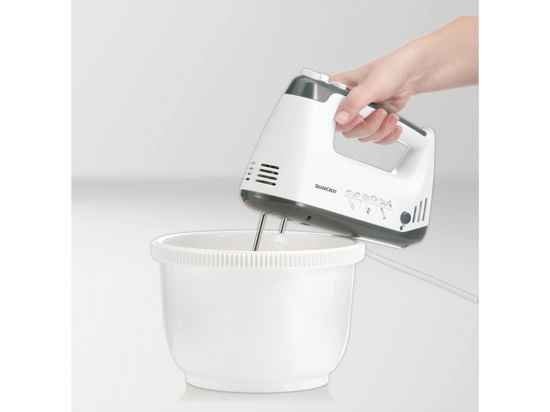 SILVERCREST® KITCHEN TOOLS Handmixer SHMS 300 C2 mit Schüssel und Spritzschutz Fabrikladen
