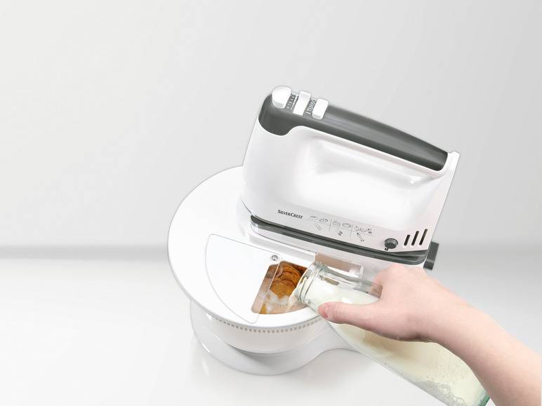SILVERCREST® KITCHEN TOOLS Handmixer SHMS 300 C2 mit Schüssel und Spritzschutz Fabrikladen