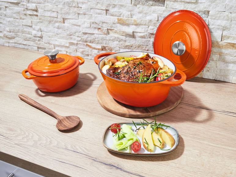 ERNESTO® Gusseisen-Bräter, oval Ø 25 cm Preisnachlass