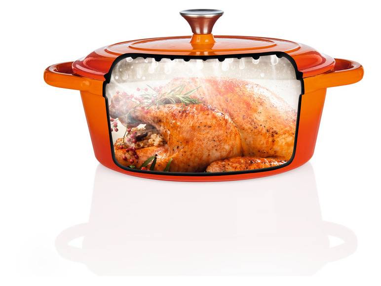 ERNESTO® Gusseisen-Bräter, Oval Ø 29 cm Große Rabatte