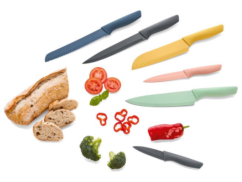 ERNESTO® Messer-Set, mit Klingenschutz, 6 Stück Kauf eins, bekomm eins gratis