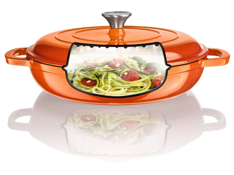 ERNESTO® Gusseisen-Servierpfanne, Ø 30 cm, mit Drop-System Wochenangebot