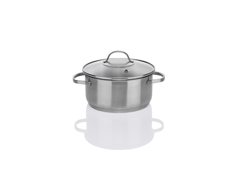 ERNESTO® Topfset Edelstahl, 6-tlg, mit Glasdeckel Letzte 3 Tage