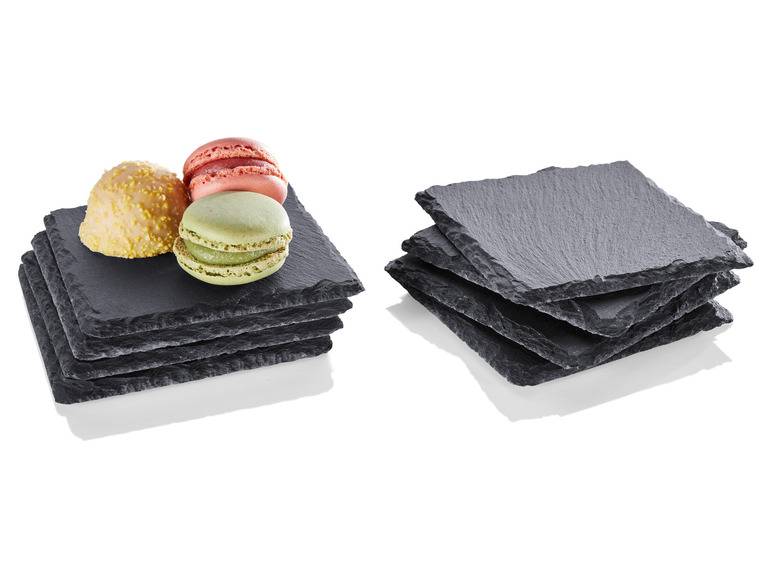 LIVARNO home Schiefer-Servierplatten / Schiefer-Untersetzer, mit Antirutsch-Füßen Discount Store für neue Produkte