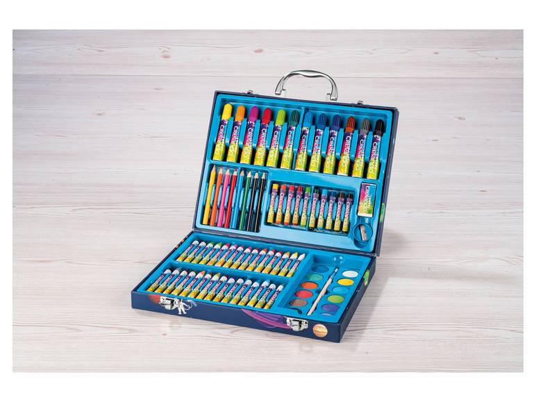 crelando® Kinder-Malkoffer, mit Farben, Stiften und Zubehör Blitzangebot