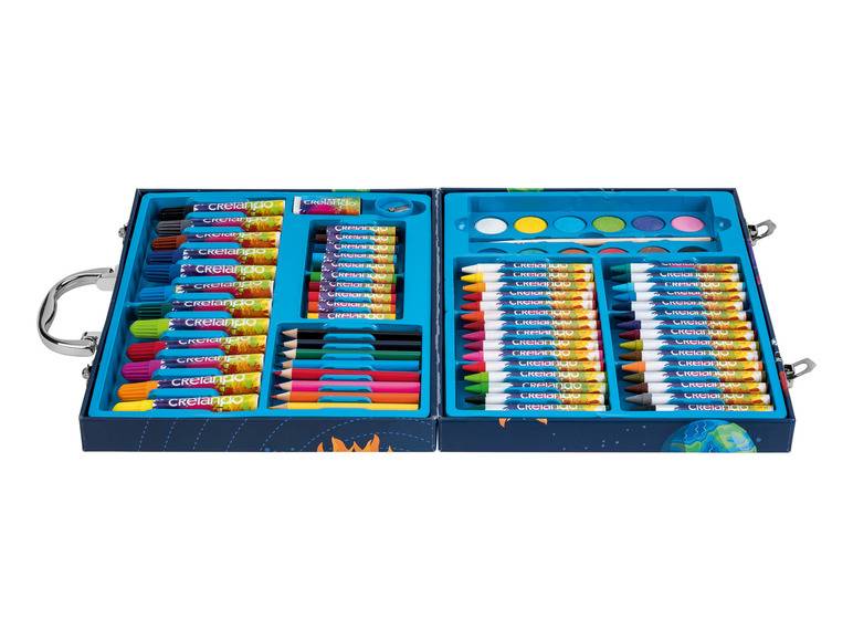 crelando® Kinder-Malkoffer, mit Farben, Stiften und Zubehör Blitzangebot