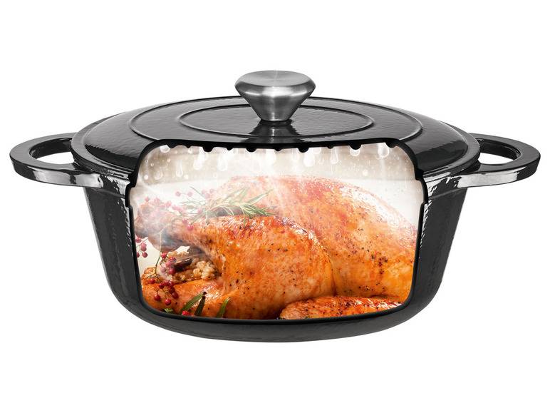 ERNESTO® Gusseisen-Bräter, oval Ø 33 cm Letzte 3 Tage
