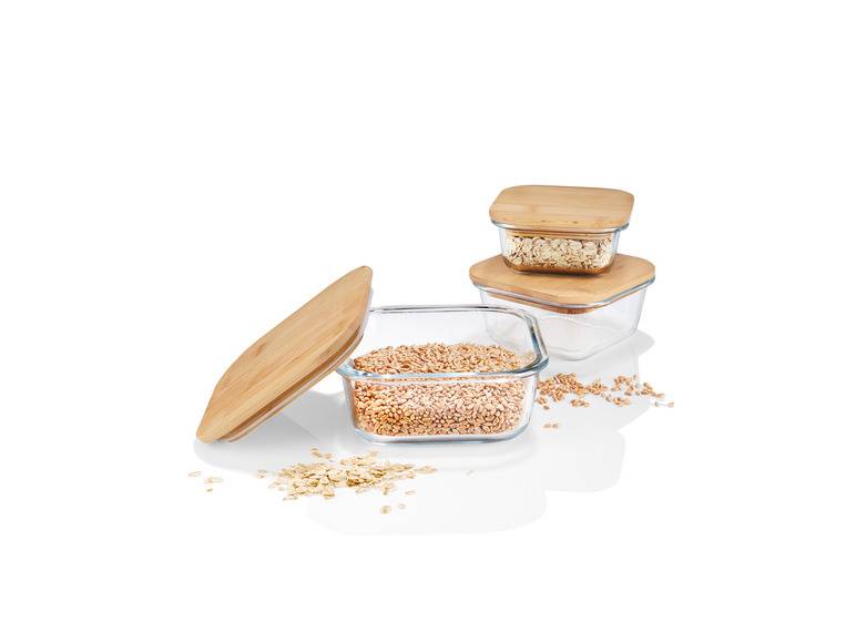 ERNESTO® Glas-Aufbewahrungsdosen-Set, mit Bambusdeckel Begrenztes Angebot