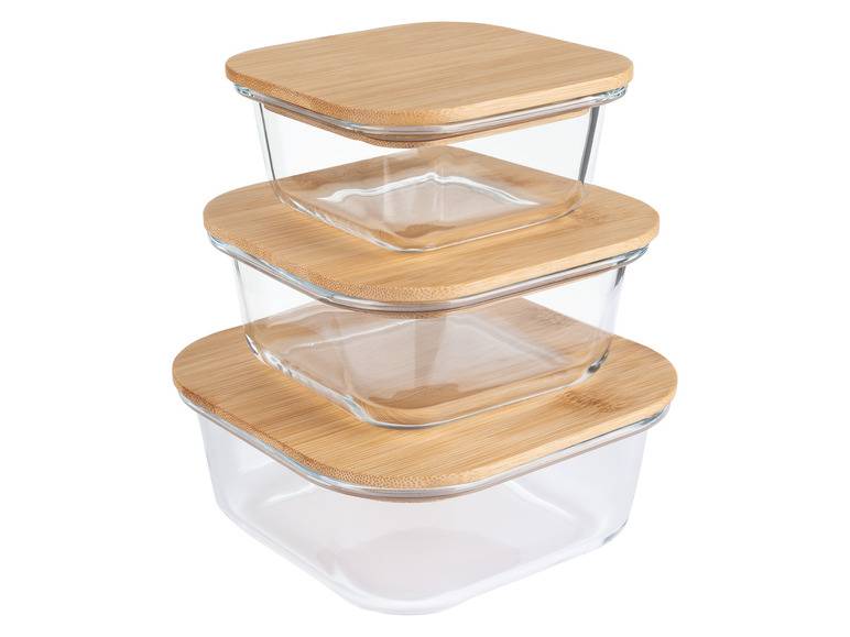 ERNESTO® Glas-Aufbewahrungsdosen-Set, mit Bambusdeckel Begrenztes Angebot
