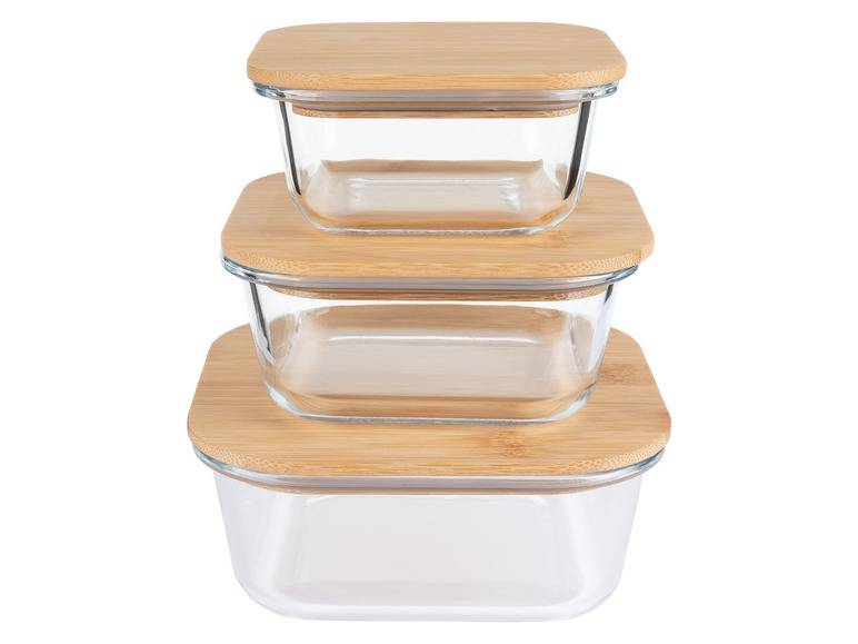 ERNESTO® Glas-Aufbewahrungsdosen-Set, mit Bambusdeckel Begrenztes Angebot