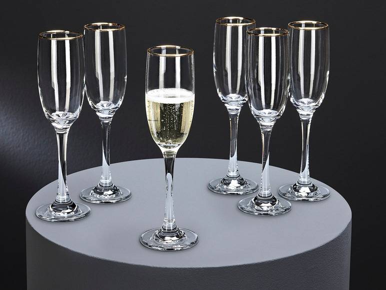 ERNESTO® Glas Set, 6-teilig, mit Goldrand Letzte 3 Tage