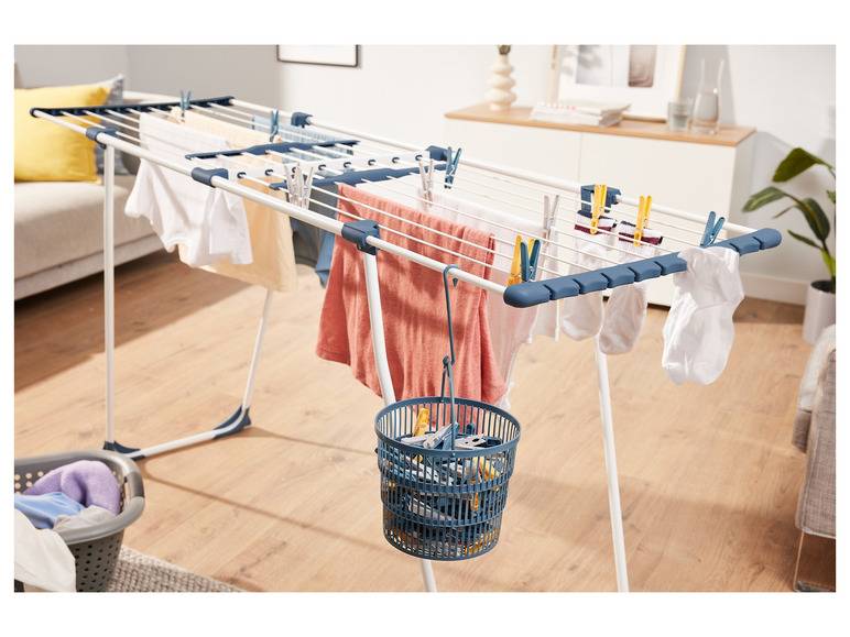 LIVARNO home Wäscheklammern / Teleskopkörbchen mit Wäscheklammern Clearance-Verkauf