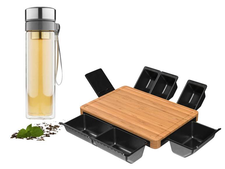 ERNESTO® Multifunktionales Schneidebrett + Trinkflasche mit Teefilter zollfrei