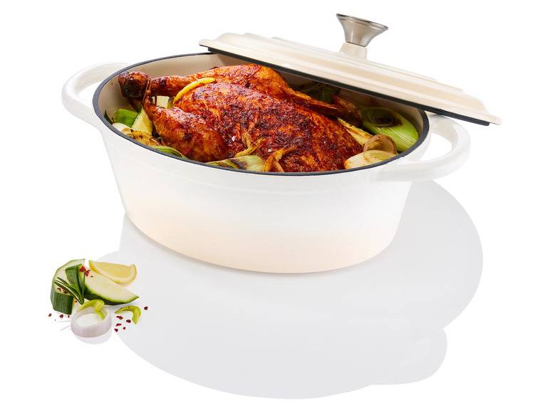 LIVARNO home Gusseisen-Bräter, mit Drop-System, 3,8 l Auslauf