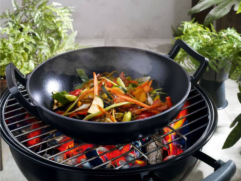 GRILLMEISTER Gusseisen mit Wok und Bratpfanne Saisonschlussverkauf