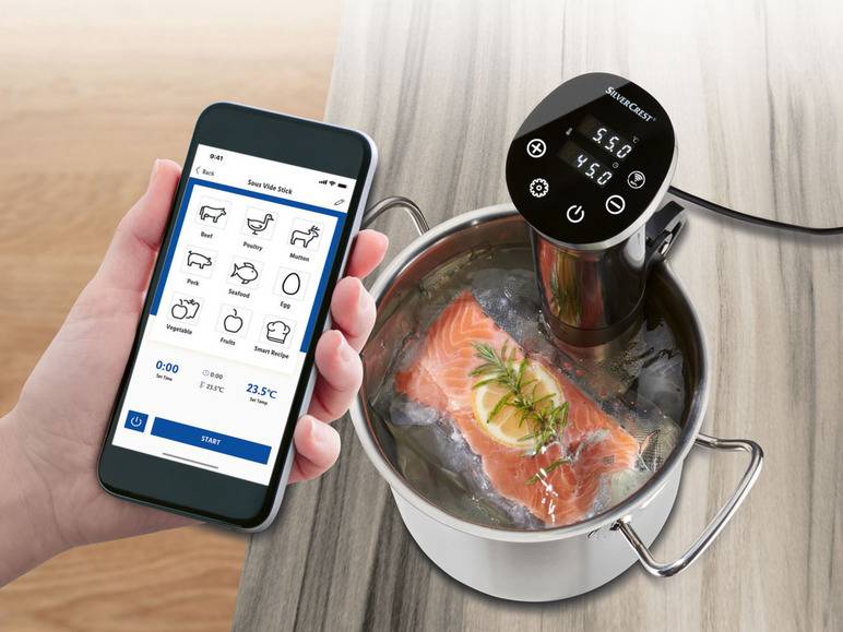 SILVERCREST® KITCHEN TOOLS Sous-Vide-Stick Smart SSVSS 1200 A1, WLAN-Funktion Valentinstagsangebot