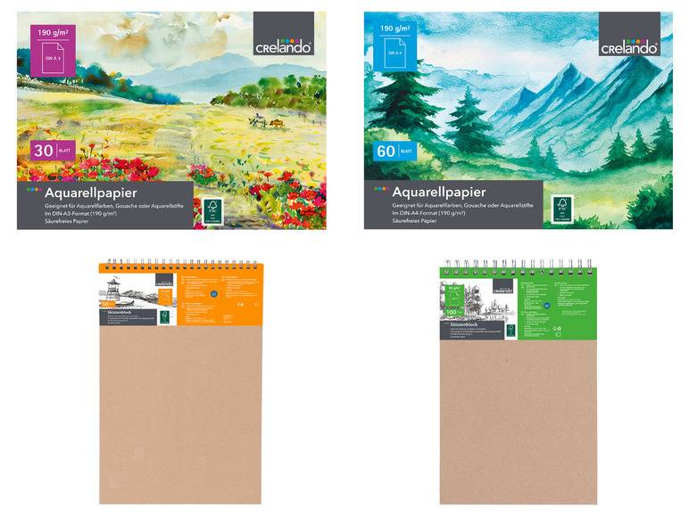 crelando® Zeichenblock, DIN A3/A4, säurefrei Heißer Verkauf