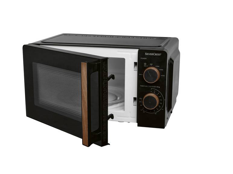 SILVERCREST® KITCHEN TOOLS Mikrowelle SMWH 700 B2, schwarz, Holzdesign Tägliche Deals