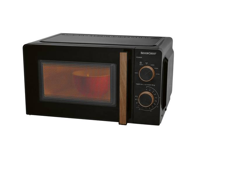 SILVERCREST® KITCHEN TOOLS Mikrowelle SMWH 700 B2, schwarz, Holzdesign Tägliche Deals