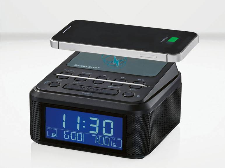 SILVERCREST® Uhrenradio, mit Qi Ladung, DAB+, Bluetooth VIP-Rabatte