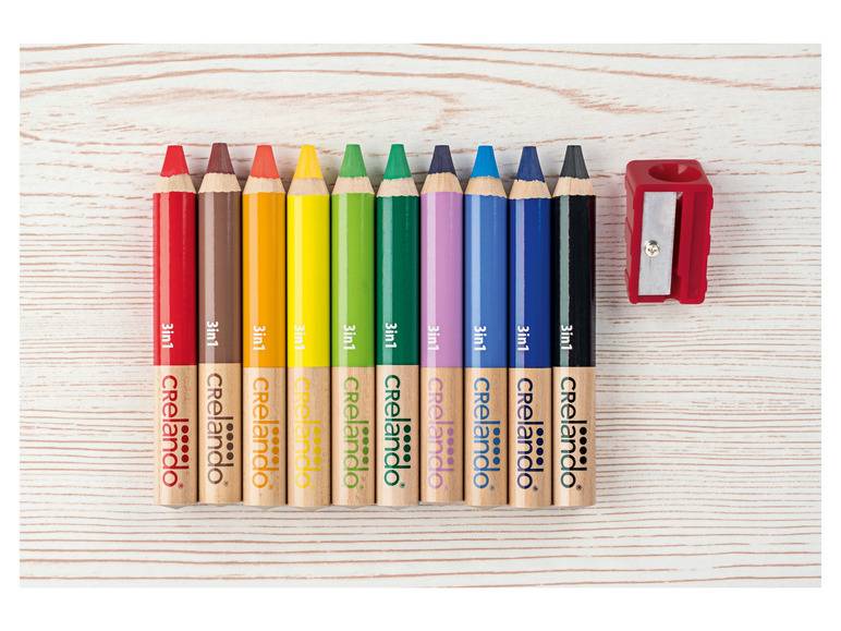 crelando® 3-in-1-Buntstifte, 10 Stück, mit Anspitzer Auslauf