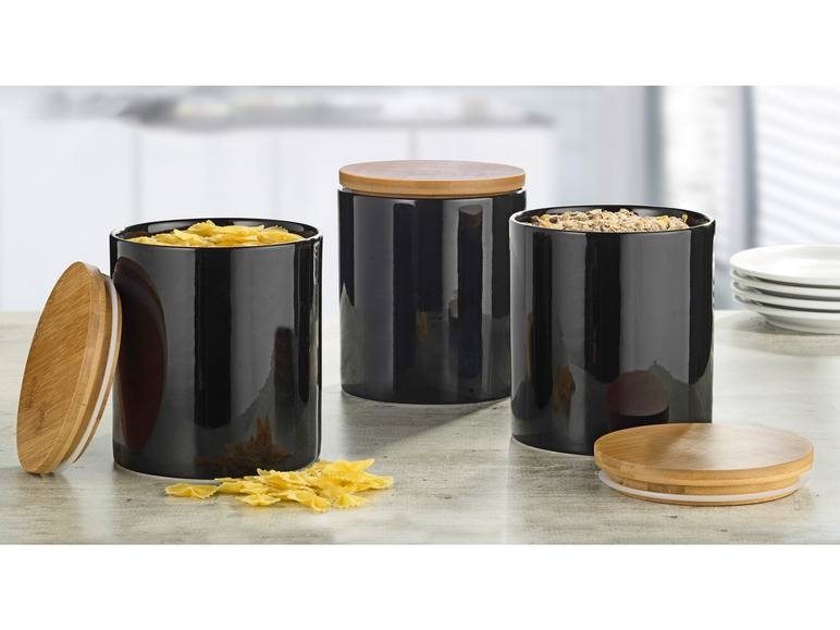 Esmeyer Porzellandosen mit Bambusdeckel 3er Set Kauf eins, bekomm eins gratis