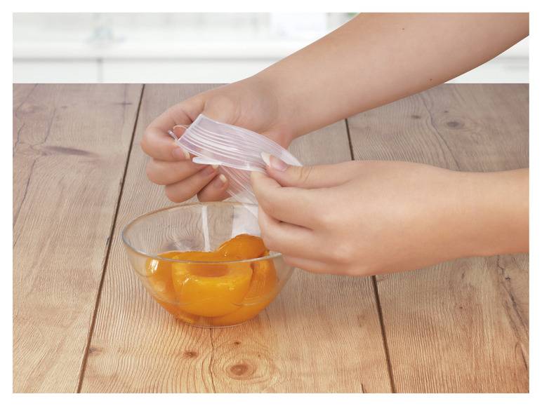 GOURMETmaxx Flexible Silikondeckel, 12 Stück , transparent Versandkostenfrei