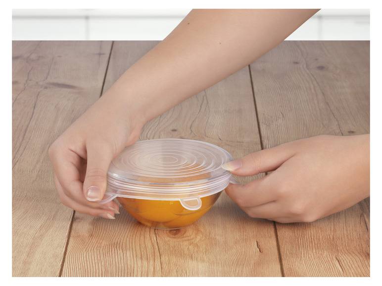 GOURMETmaxx Flexible Silikondeckel, 12 Stück , transparent Versandkostenfrei