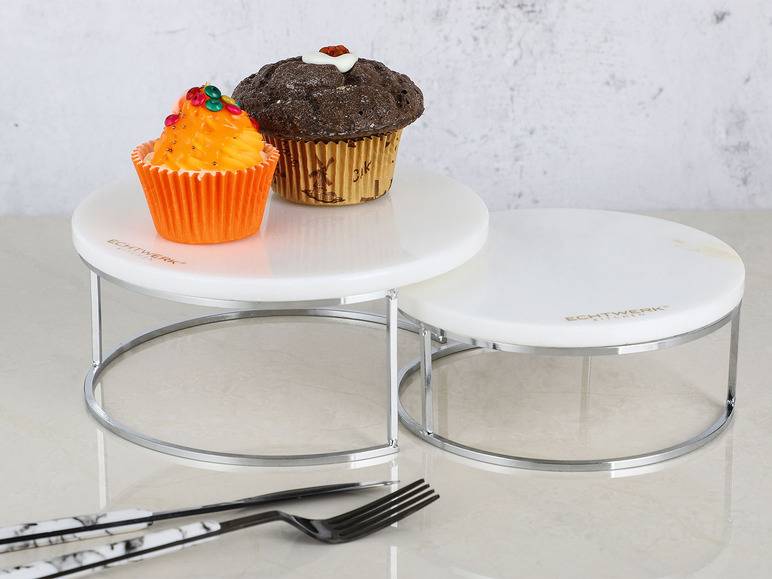 ECHTWERK Etagere Marmor, 2 stöckig, ideal zum Servieren Kostenloser Versand international