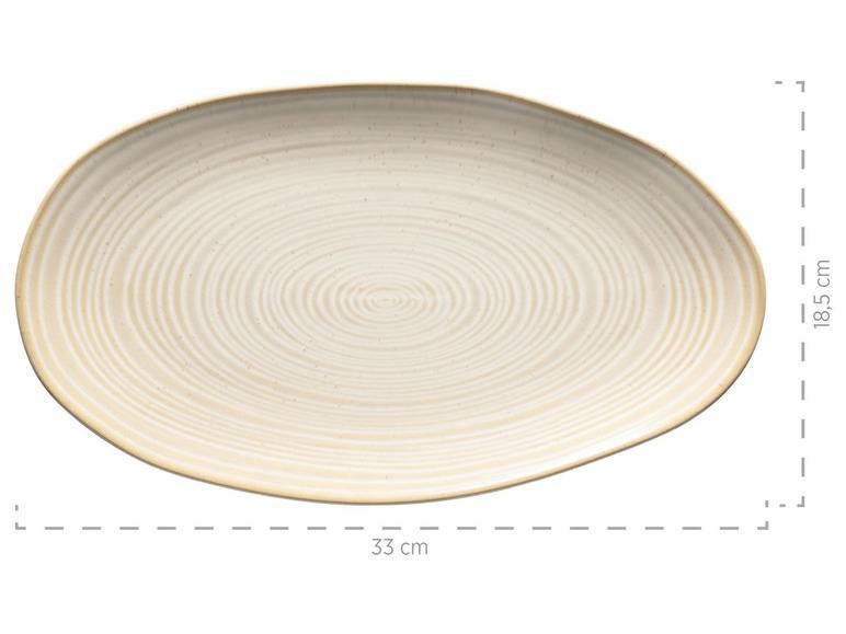 MÄSER Serie Nottingham, Set aus 3 Servierplatten, Servierteller in 3 Größen im Vintage-Look, Beige, Steinzeug Heißer Verkauf